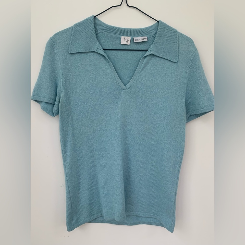 TSE silk/wool Sweater. (In Robins Egg Blue)
